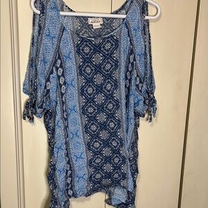Ariat Asymmetrical Blue Short Sleeve Tunic